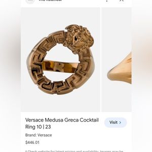 Versace gold ring designer